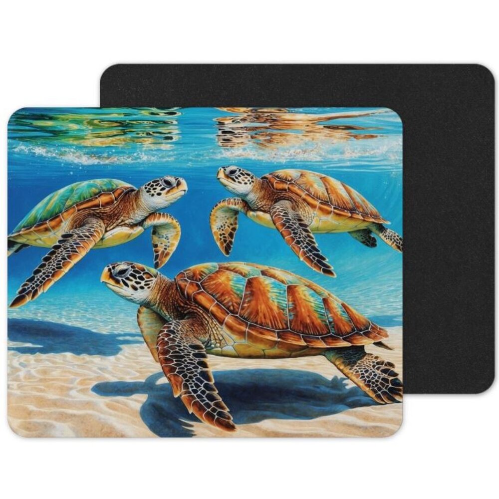Sea Turtles Pad, Computer Mouse Pad, Family Sea Turtles Mouse Pad